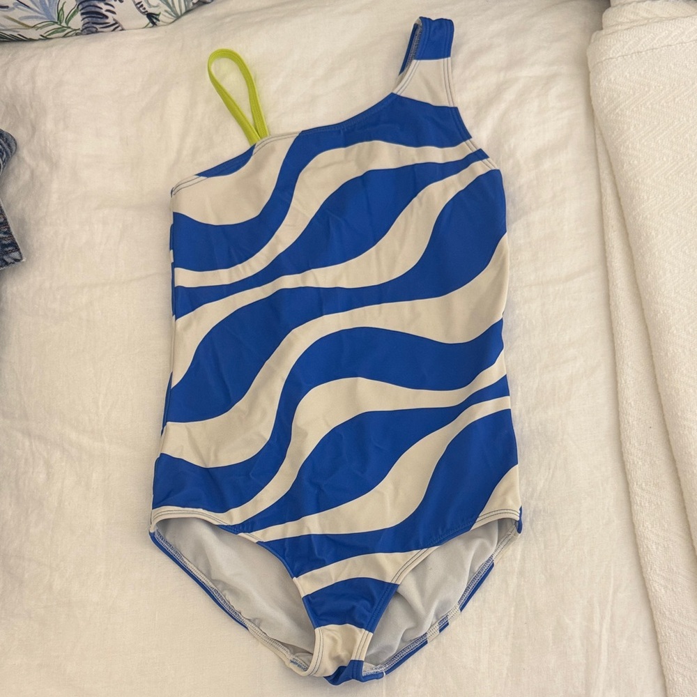 Mini Boden Blue and White Girls One-Piece Swimwear 9-10y/140cm